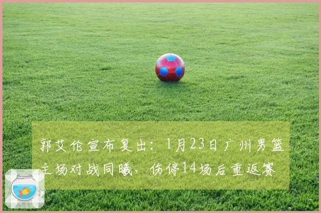 郭艾伦宣布复出：1月23日广州男篮主场对战同曦，伤停14场后重返赛场